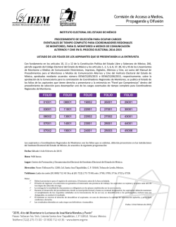 Folios de los aspirantes a Coordinadores Regionales de Monitoreo