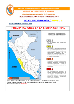 PRECIPITACIONES EN LA SIERRA CENTRAL