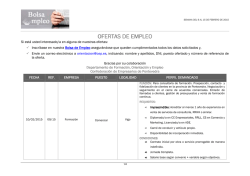 Bolet&iacute;n de ofertas de emprego da Confederaci&oacute;n de