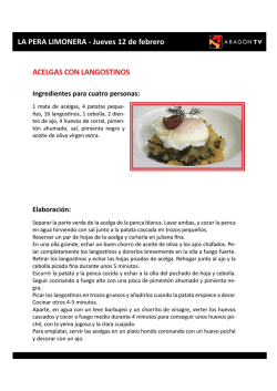 LA PERA LIMONERA - Jueves 12 de febrero ACELGAS CON