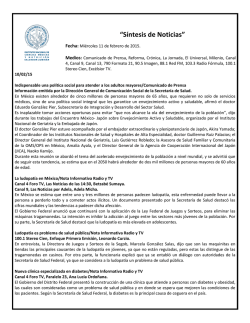 Mi&eacute;rcoles 11 de Febrero de 2015(ver)