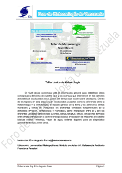 Taller b&aacute;sico de Meteorolog&iacute;a - Links Meteorol&oacute;gicos Venezuela