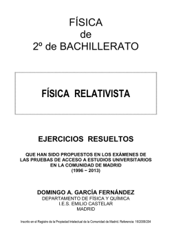 F&Iacute;SICA de 2&ordm; de BACHILLERATO F&Iacute;SICA RELATIVISTA