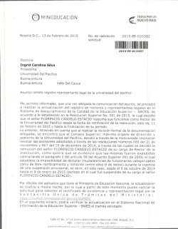 Registro representante legal de la Universidad del pac&iacute;fico