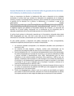 NNA y jovenes - Indicadores procuraduria