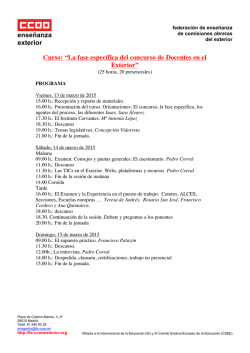 La fase espec&iacute;fica del concurso de Docentes en el Exterior