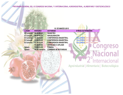 Calendario - ix congreso nacional y ii congreso internacional