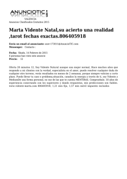 Marta Vidente Natal,su acierto una realidad ,tarot fechas exactas