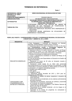t&eacute;rminos de referencia - Direcci&oacute;n Regional de Educaci&oacute;n Puno