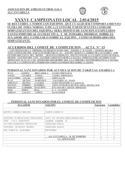 acuerdos del comit&eacute; de competicion acta n &ordm; 15