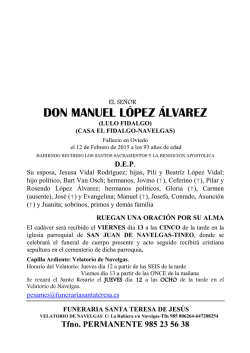 esquela - Funeraria Santa Teresa