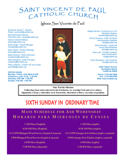 sunday bulletin newsletter - Saint Vincent de Paul Catholic Church