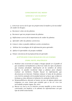 CONOCIMIENTO DEL MEDIO UNIDAD 6 &ldquo;LAS PLANTAS&rdquo;