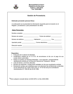 Inclusi&oacute;n De Proveedor Persona F&iacute;sica