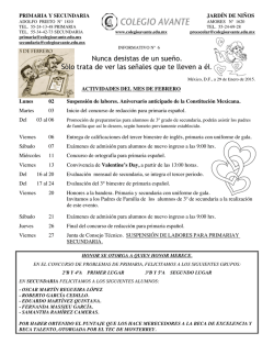 febrero 2015 - Colegio Avante