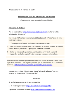 Informaci&oacute;n para los aficionados del martes