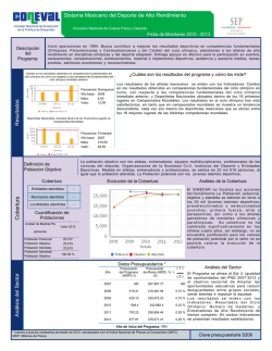 Sistema Mexicano del Deporte de Alto Rendimiento Resultados
