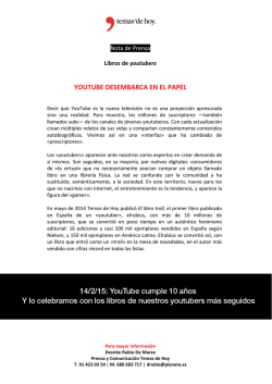 YOUTUBE DESEMBARCA EN EL PAPEL