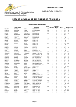LISTADO GENERAL DE SANCIONADOS POR SESI&Oacute;N