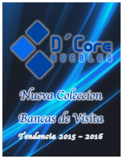 Nueva Coleccion Bancas de Visita