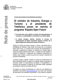 El ministro de Industria, Energ&iacute;a y Turismo y el presidente de