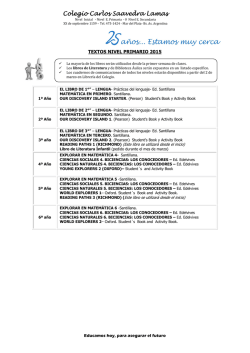 Libros de Texto 2015 - colegiolamas.com.ar | Colegio Carlos