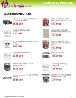 Cat&aacute;logo de Productos