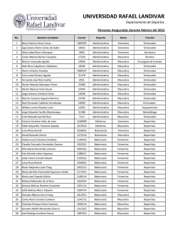 Asegurados Febrero 2015 - Universidad Rafael Land&iacute;var
