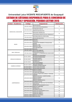 listado de catedras - Universidad Laica VICENTE ROCAFUERTE de