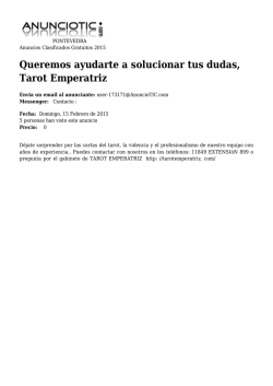 Queremos ayudarte a solucionar tus dudas, Tarot Emperatriz