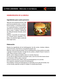LA PERA LIMONERA - Mi&eacute;rcoles 11 de febrero HAMBURGUESA