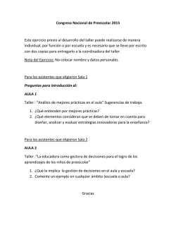 Preguntas para talleres pr&aacute;cticos - 5&deg; Congreso Nacional Educaci&oacute;n
