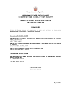 convocatorias n&deg; 003-2014-sn/cnm yn&deg; 004-2014-sn/cnm