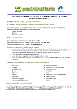 reglamento para la presentacion de trabajos orales, posters y