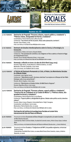 Agenda del IIS - Instituto de Investigaciones Sociales