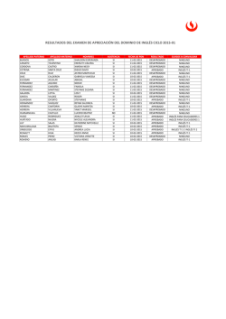 resultados del examen de apreciaci&oacute;n del dominio de ingl&eacute;s ciclo
