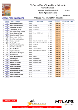 V Cursa Flor s`Ametller - Iniciaci&oacute;