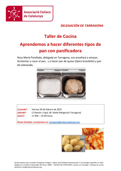 Taller de Cocina Aprendemos a hacer diferentes tipos de pan con