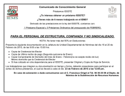 Convocatoria para prestamos ISSSTE mes de febrero