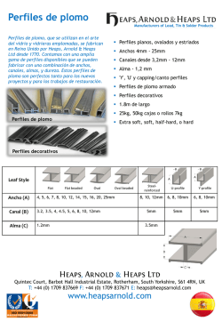 Perfiles de plomo - Heaps, Arnold and Heaps Ltd