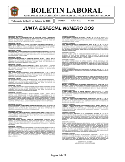 boletin laboral - Junta Local de Conciliaci&oacute;n y Arbitraje del Valle