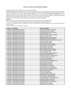 Ingresantes - Universidad C&eacute;sar Vallejo