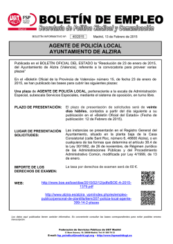 AGENTE DE POLIC&Iacute;A LOCAL AYUNTAMIENTO