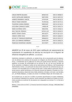 Anuncio de 29 de enero de 2015 sobre notificaci&oacute;n de