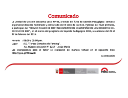 La Unidad de Gesti&oacute;n Educativa Local N&ordm; 03, a trav&eacute;s del