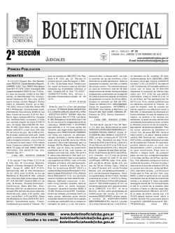 2&ordm; Secci&oacute;n - Bolet&iacute;n Oficial de la Provincia de C&oacute;rdoba