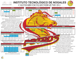 calendario ene/jun 2015 - Instituto Tecnol&oacute;gico de Nogales