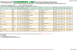 Hong Kong Sailing Schedules