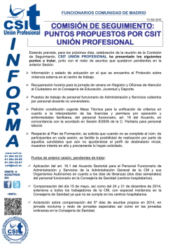 comisi&oacute;n seguimiento: puntos propuestos por csit uni&oacute;n profesional