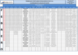 CALENDARIO DE LLEGADA NAVES 2015